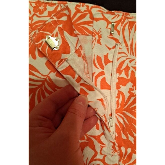 Palm Island Tropical Palm & Flower Printed Women's Floral Pink Shorts Size 8 - Picture 6 of 12